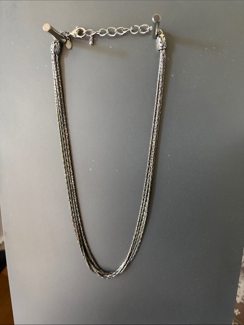 Multi-Strand Black Silver-Tone Women's Necklace